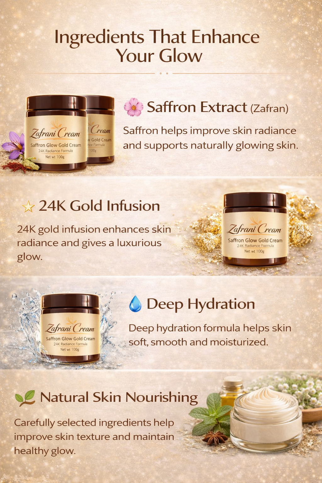 🥳Zafrani  Magic Glow Gold & White Body Cream Combo(Pack of 3 @599)🥳